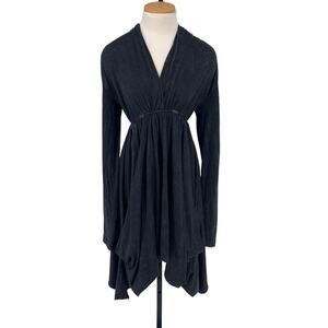 Tough Luv Clothing Pocket Dress Acid Wash Black Medium Goth Boho Empire Waist
